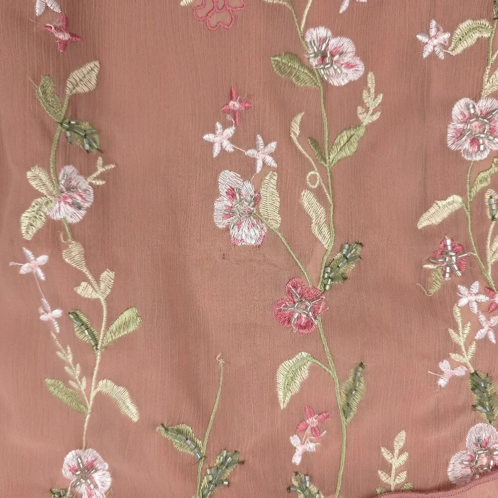 ASOS Cami Embellished Maxi Dress Bridesmaid Gown Embroidered Rose Ethereal Fairy - Picture 11 of 13